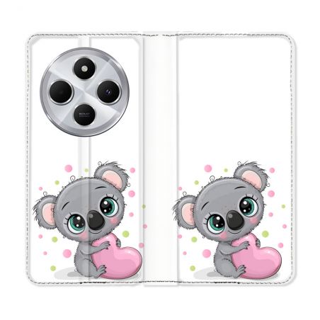 Housse Cuir Portefeuille Pour Xiaomi Redmi 14C 4G Animal Koala Cœur