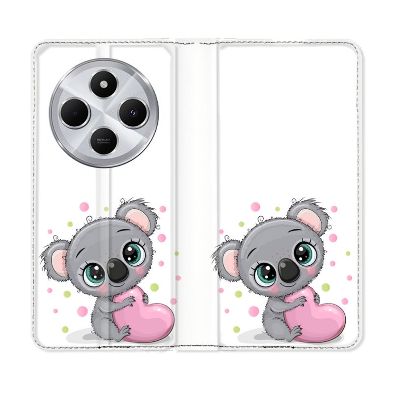 Housse Cuir Portefeuille Pour Xiaomi Redmi 14C 4G Animal Koala Cœur