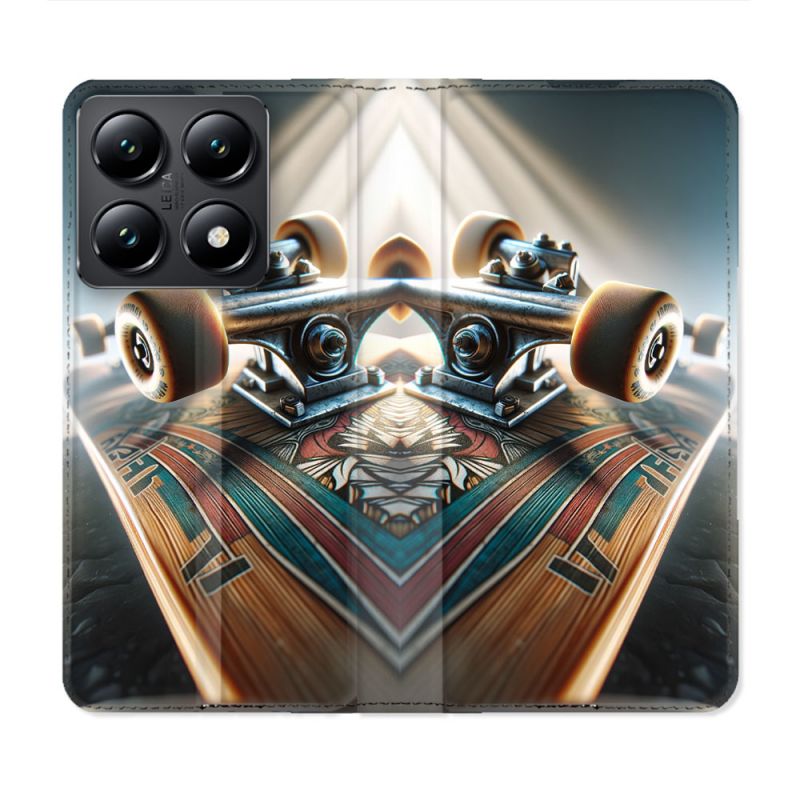 Housse Cuir Portefeuille Pour Xiaomi 14T Planche Skate