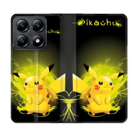 Housse Cuir Portefeuille Pour Xiaomi 14T Pokemon Pikachu Eclair