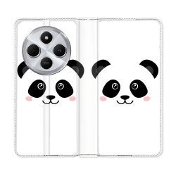 Housse Cuir Portefeuille Pour Xiaomi Redmi 14C 4G Animal Panda Blanc