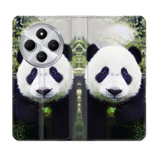 Housse Cuir Portefeuille Pour Xiaomi Redmi 14C 4G Animal Panda Color