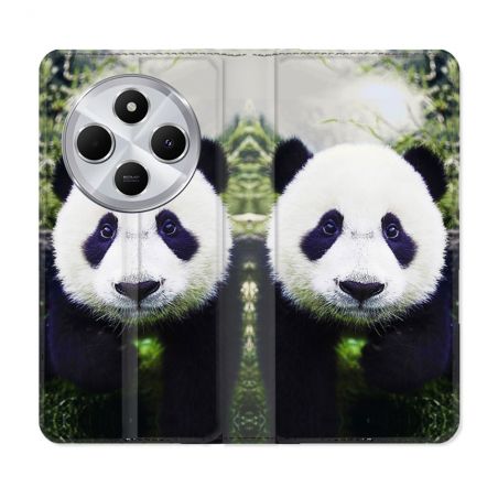 Housse Cuir Portefeuille Pour Xiaomi Redmi 14C 4G Animal Panda Color