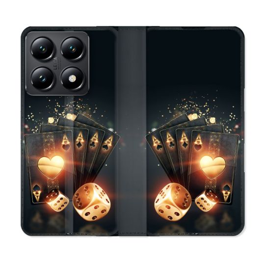 Housse Cuir Portefeuille Pour Xiaomi 14T Poker Des