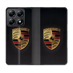 Housse Cuir Portefeuille Pour Xiaomi 14T Porsche Carbone