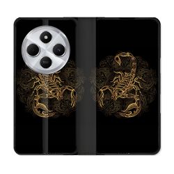 Housse Cuir Portefeuille Pour Xiaomi Redmi 14C 4G Animal Scorpion Fresque