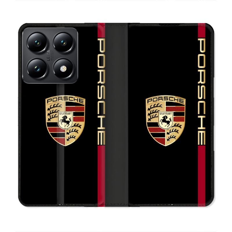 Housse Cuir Portefeuille Pour Xiaomi 14T Porsche Line