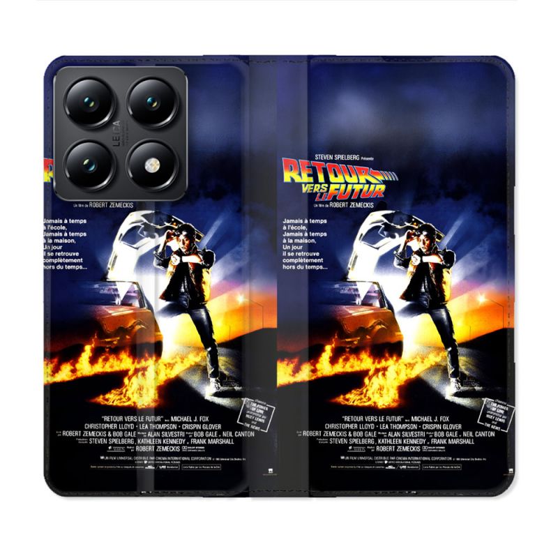 Housse Cuir Portefeuille Pour Xiaomi 14T Retour Vers Le Futur Affiche