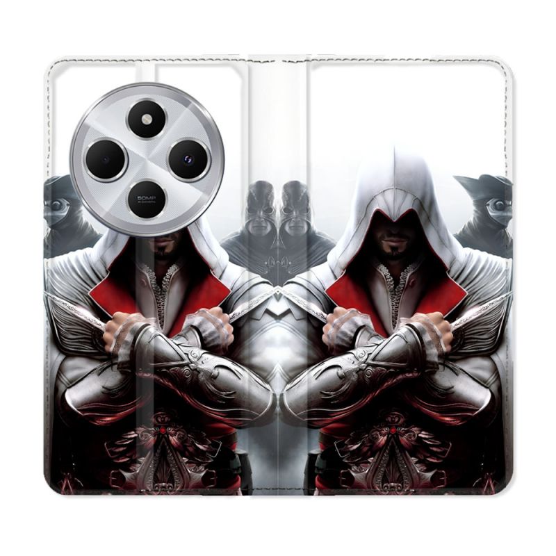 Housse Cuir Portefeuille Pour Xiaomi Redmi 14C 4G Assassin Creed Mask