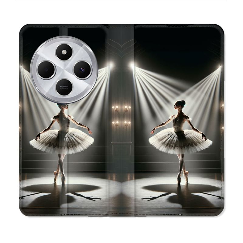 Housse Cuir Portefeuille Pour Xiaomi Redmi 14C 4G Danseuse Lumière