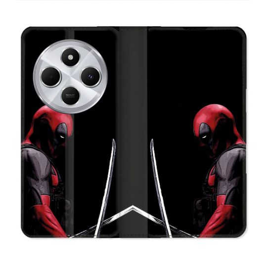 Housse Cuir Portefeuille Pour Xiaomi Redmi 14C 4G Deadpool Epee