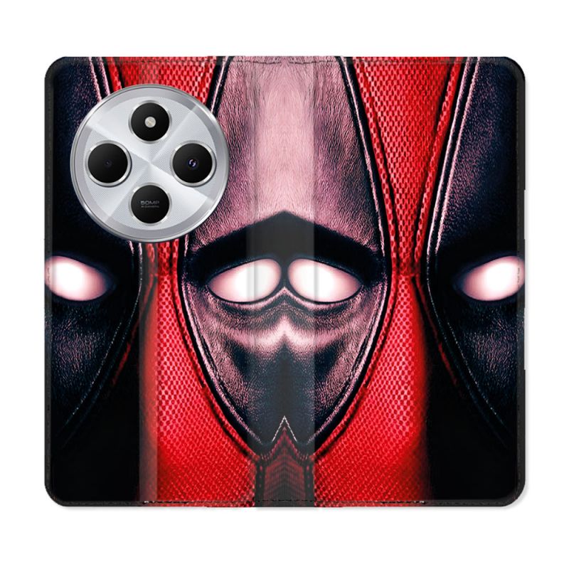 Housse Cuir Portefeuille Pour Xiaomi Redmi 14C 4G Deadpool Yeux