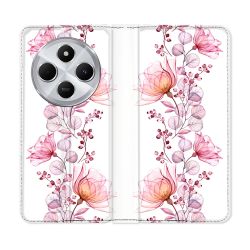 Housse Cuir Portefeuille Pour Xiaomi Redmi 14C 4G Fleur Eclosion