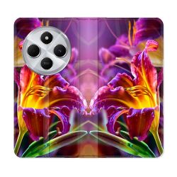 Housse Cuir Portefeuille Pour Xiaomi Redmi 14C 4G Fleur Lys Color