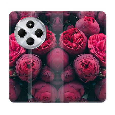 Housse Cuir Portefeuille Pour Xiaomi Redmi 14C 4G Fleur Pivoine