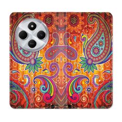 Housse Cuir Portefeuille Pour Xiaomi Redmi 14C 4G Fleur Psychedelic