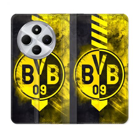 Housse Cuir Portefeuille Pour Xiaomi Redmi 14C 4G Foot Dortmund