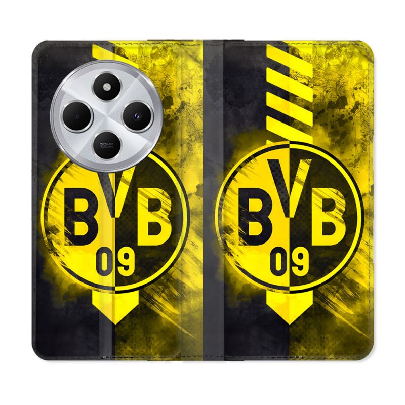 Housse Cuir Portefeuille Pour Xiaomi Redmi 14C 4G Foot Dortmund