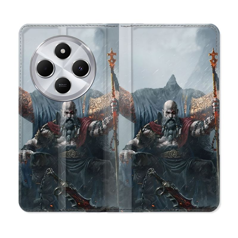Housse Cuir Portefeuille Pour Xiaomi Redmi 14C 4G God Of War