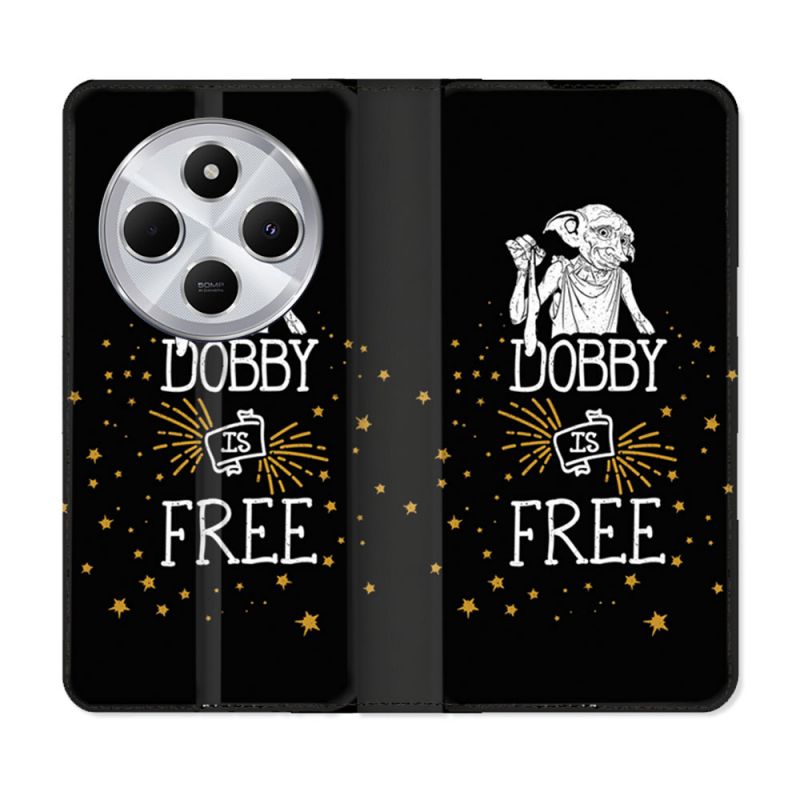 Housse Cuir Portefeuille Pour Xiaomi Redmi 14C 4G Harry Potter Dobby Free Noir