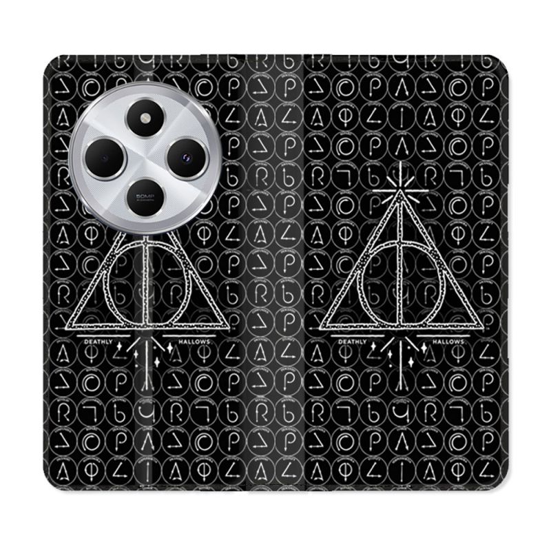 Housse Cuir Portefeuille Pour Xiaomi Redmi 14C 4G Harry Potter Hollows Triangle Noir