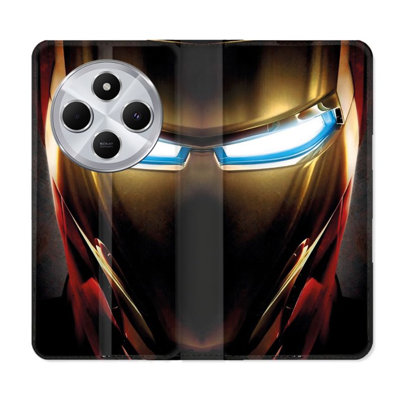 Housse Cuir Portefeuille Pour Xiaomi Redmi 14C 4G Iron Man Casque