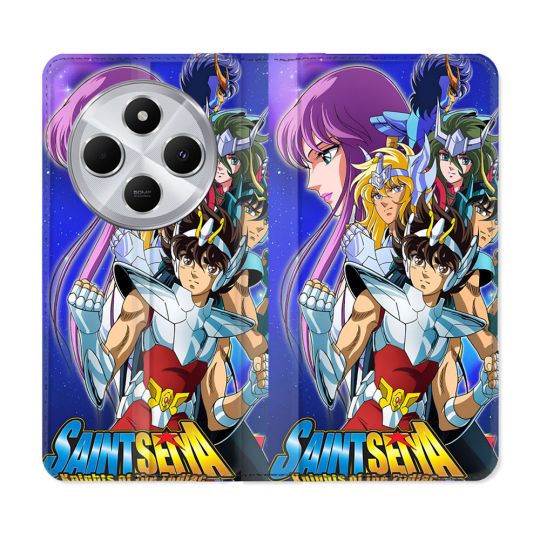 Housse Cuir Portefeuille Pour Xiaomi Redmi 14C 4G Les Chevaliers Du Zodiaque