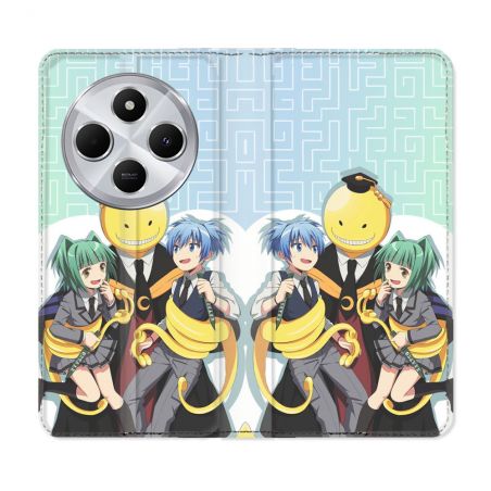 Housse Cuir Portefeuille Pour Xiaomi Redmi 14C 4G Manga Assassination Classroom Kuro Trio