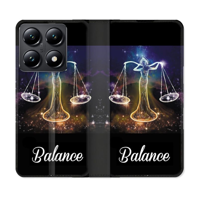 Housse Cuir Portefeuille Pour Xiaomi 14T Signe Zodiaque 2 Balance