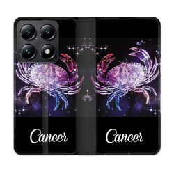 Housse Cuir Portefeuille Pour Xiaomi 14T Signe Zodiaque 2 Cancer