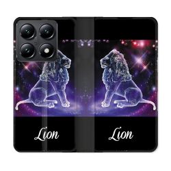 Housse Cuir Portefeuille Pour Xiaomi 14T Signe Zodiaque 2 Lion