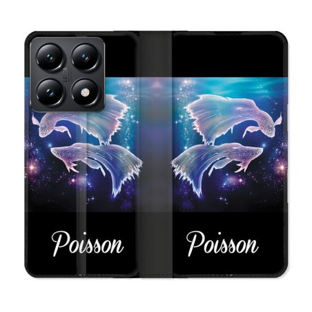 Housse Cuir Portefeuille Pour Xiaomi 14T Signe Zodiaque 2 Poisson