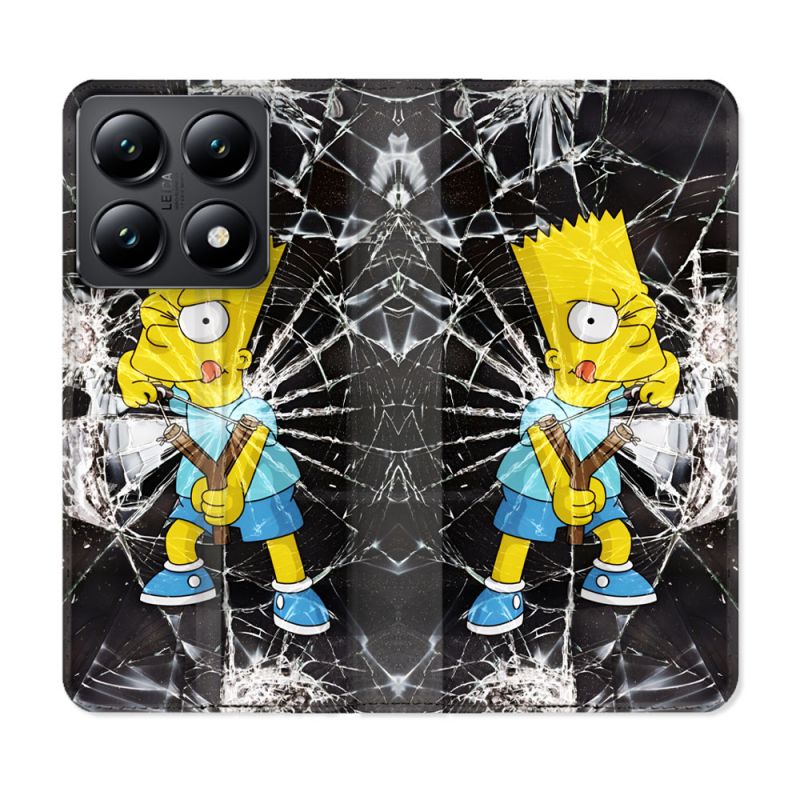 Housse Cuir Portefeuille Pour Xiaomi 14T Simpson Bart