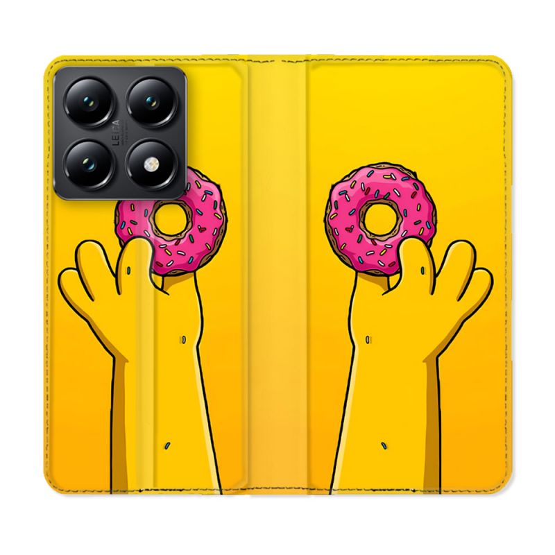 Housse Cuir Portefeuille Pour Xiaomi 14T Simpson Donuts