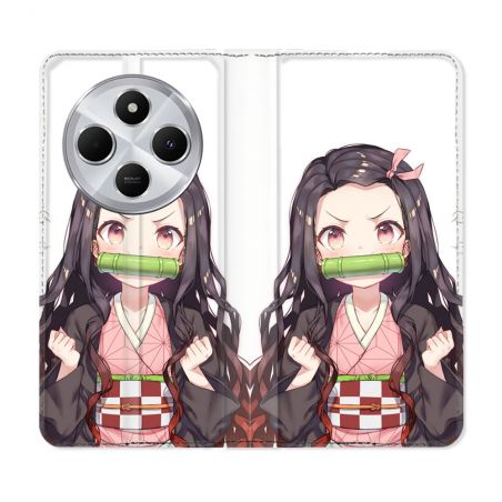 Housse Cuir Portefeuille Pour Xiaomi Redmi 14C 4G Manga Demon Slayer Nezuko