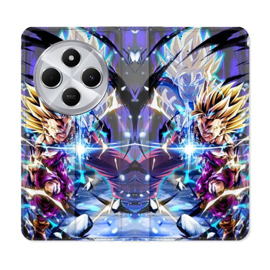 Housse Cuir Portefeuille Pour Xiaomi Redmi 14C 4G Manga Dragon Ball Sangohan Duo