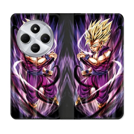Housse Cuir Portefeuille Pour Xiaomi Redmi 14C 4G Manga Dragon Ball Sangohan Violet
