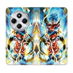 Housse Cuir Portefeuille Pour Xiaomi Redmi 14C 4G Manga Dragon Ball Sangoku Blanc