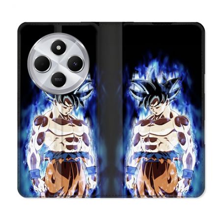 Housse Cuir Portefeuille Pour Xiaomi Redmi 14C 4G Manga Dragon Ball Sangoku Noir