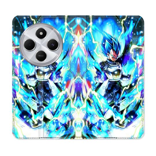 Housse Cuir Portefeuille Pour Xiaomi Redmi 14C 4G Manga Dragon Ball Vegeta Bleu