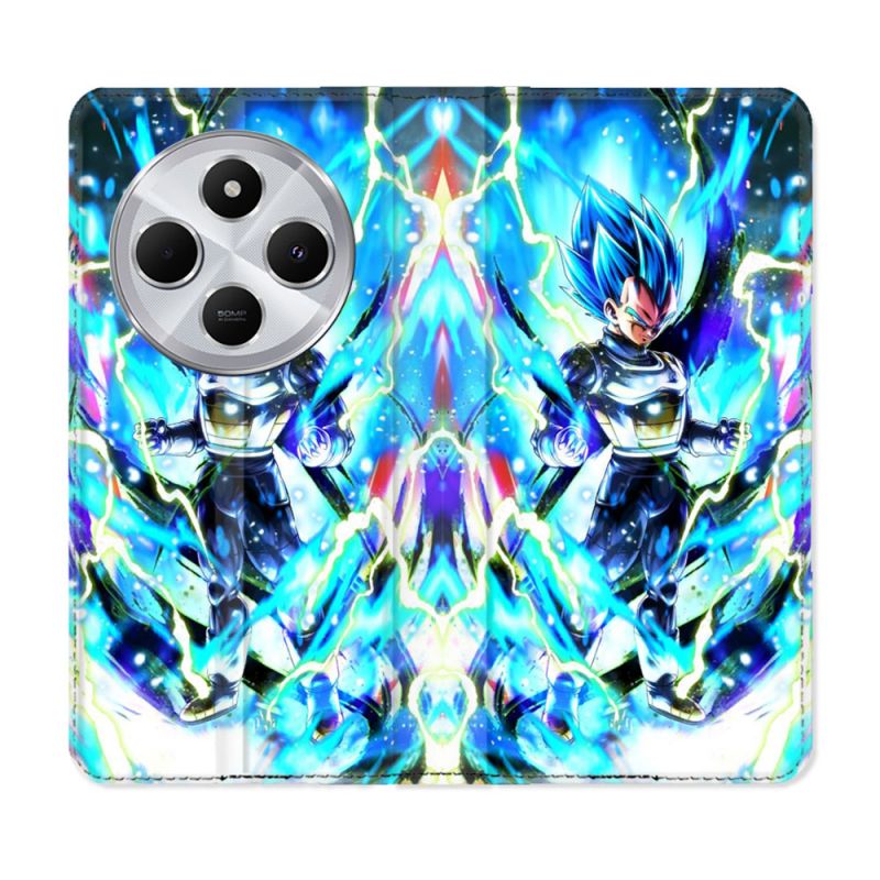 Housse Cuir Portefeuille Pour Xiaomi Redmi 14C 4G Manga Dragon Ball Vegeta Bleu