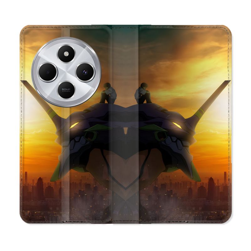 Housse Cuir Portefeuille Pour Xiaomi Redmi 14C 4G Manga Evangelion