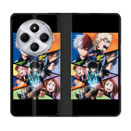 Housse Cuir Portefeuille Pour Xiaomi Redmi 14C 4G Manga My Hero Academia Noir