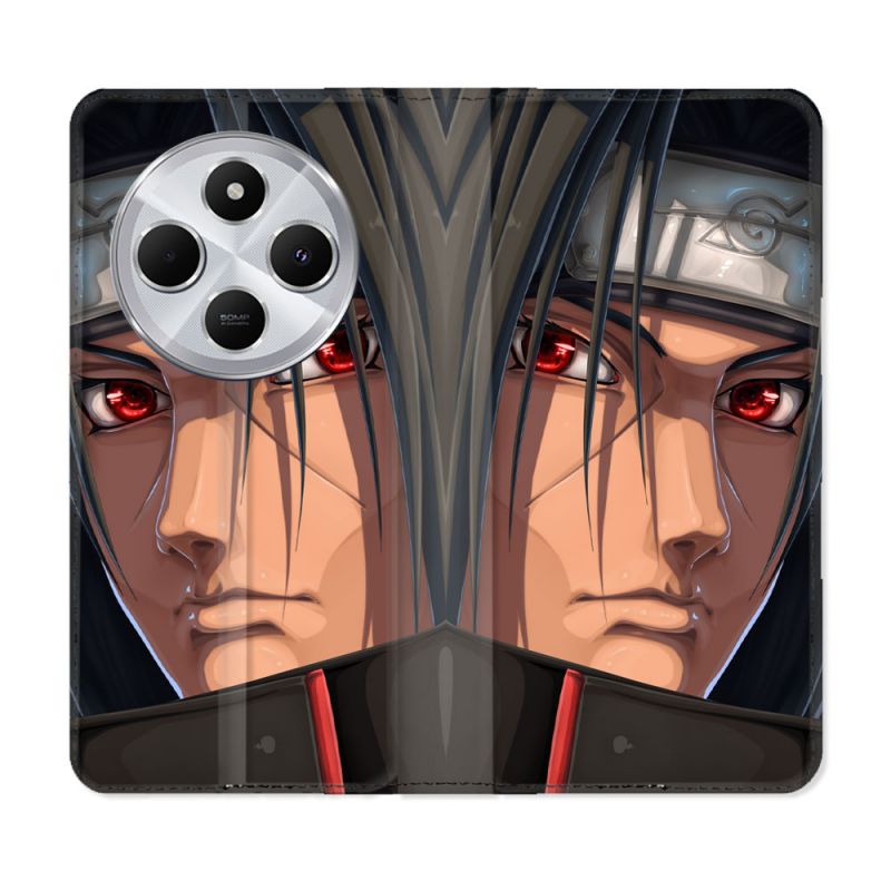 Housse Cuir Portefeuille Pour Xiaomi Redmi 14C 4G Manga Naruto Itachi Visage