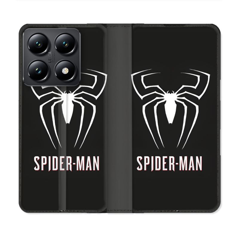 Housse Cuir Portefeuille Pour Xiaomi 14T Spiderman Logo