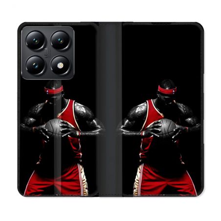 Housse Cuir Portefeuille Pour Xiaomi 14T Sport Basketeur