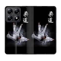 Housse Cuir Portefeuille Pour Xiaomi 14T Sport Judo Noir