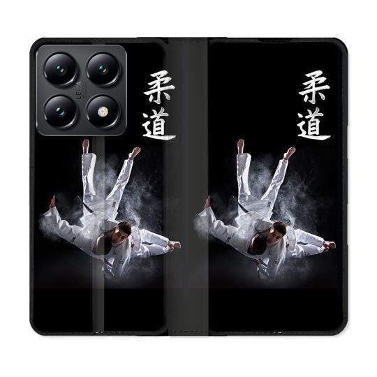 Housse Cuir Portefeuille Pour Xiaomi 14T Sport Judo Noir