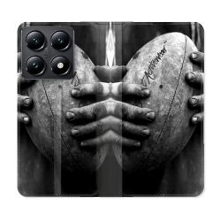 Housse Cuir Portefeuille Pour Xiaomi 14T Sport Rugby Ballon Vintage
