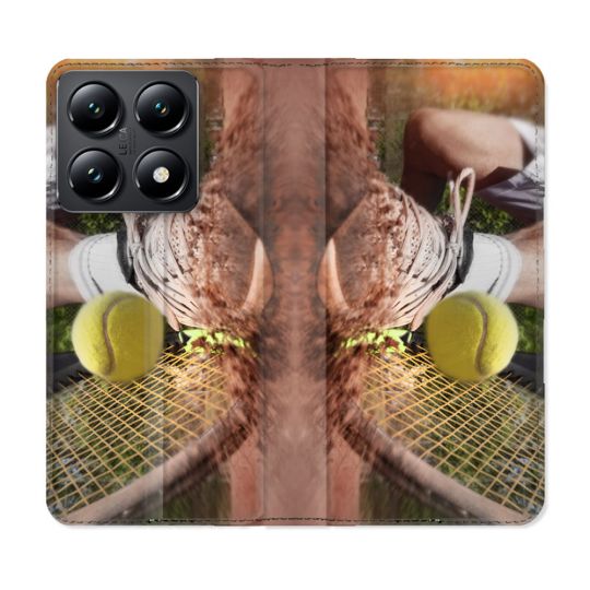 Housse Cuir Portefeuille Pour Xiaomi 14T Sport Tennis Glissade